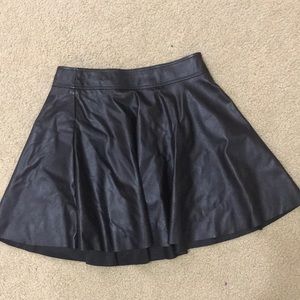 Black leather skirt